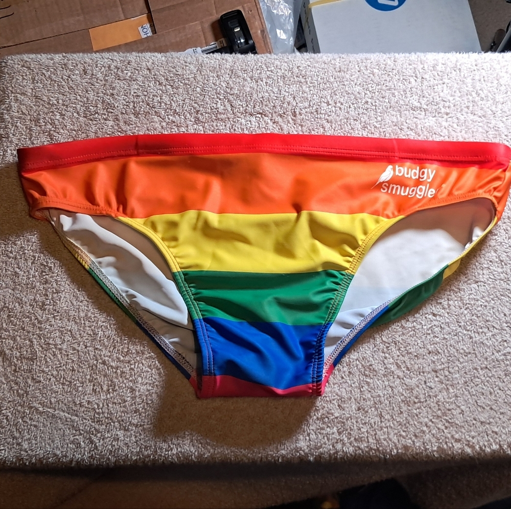Budgy Smuggler Rainbow, Gay Pride Swim Brief Size 32